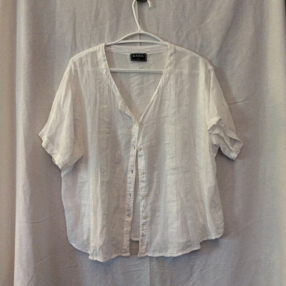 White 100% cotton blouse (shirt only) - Picture 2 of 3